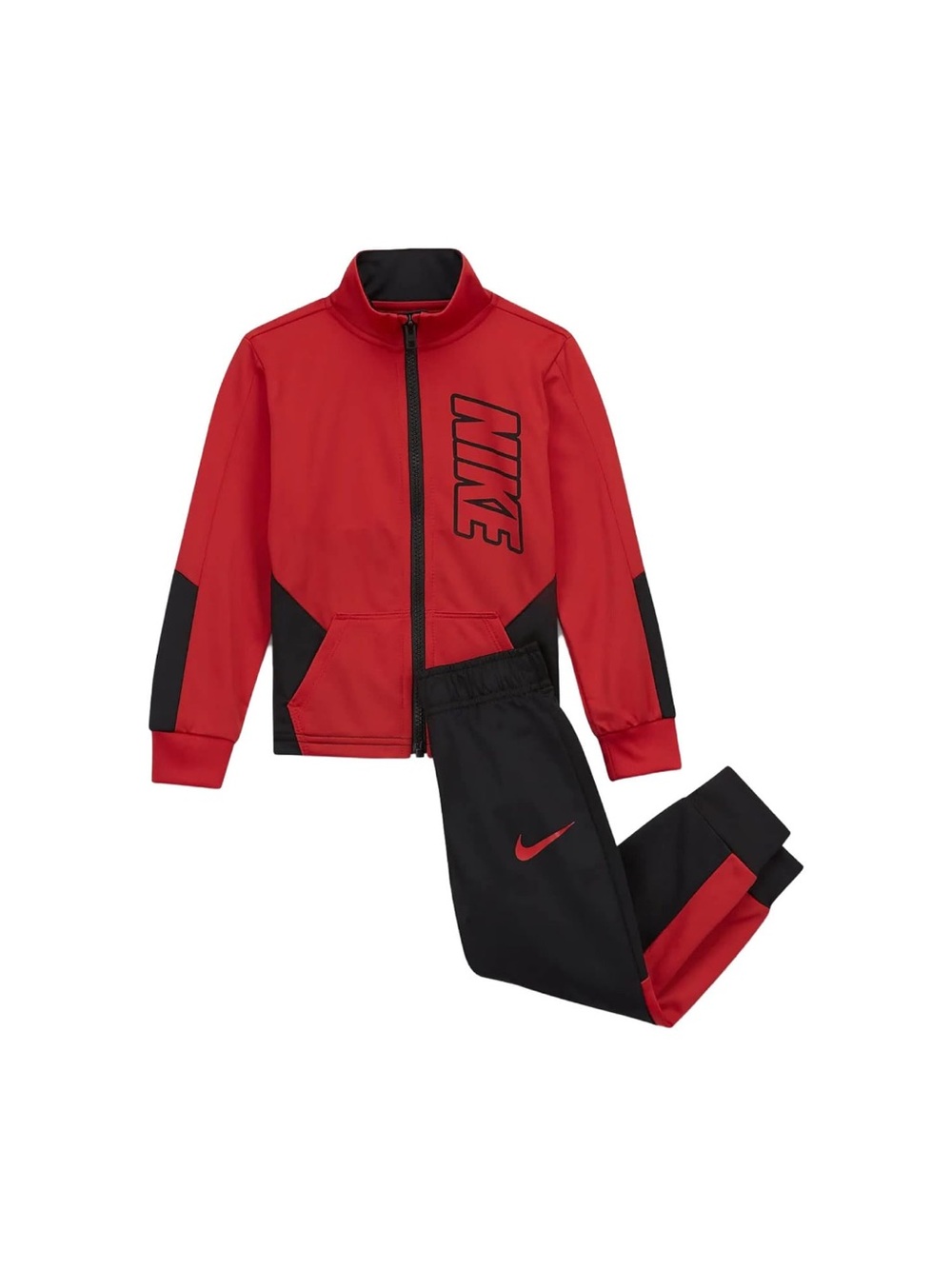 Nike Kids Red and Black Two-Piece Track Set